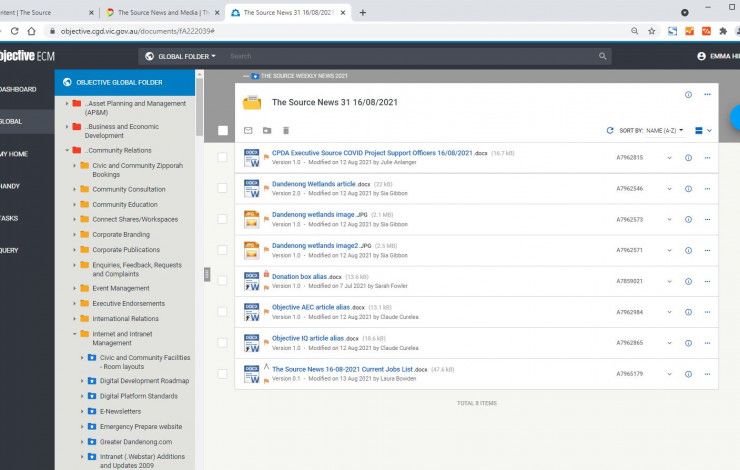 Objective ECM screen shot
