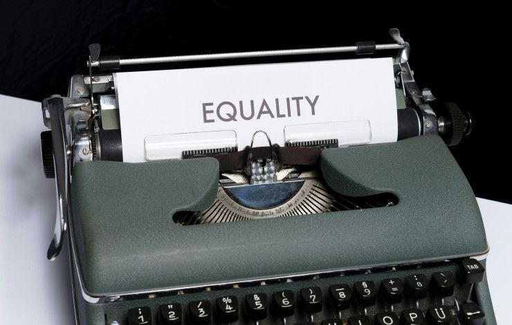 typewriter with word equality