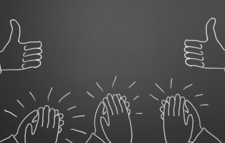 Thumbs up and clapping