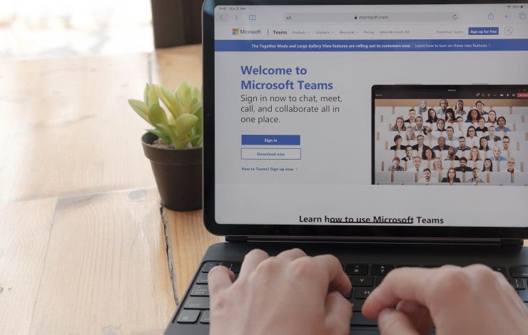 A computer with someone on Microsoft Teams