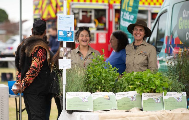 staff members at a community event