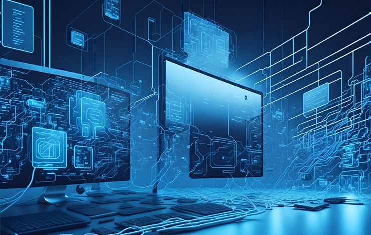 AI generated computer and cables