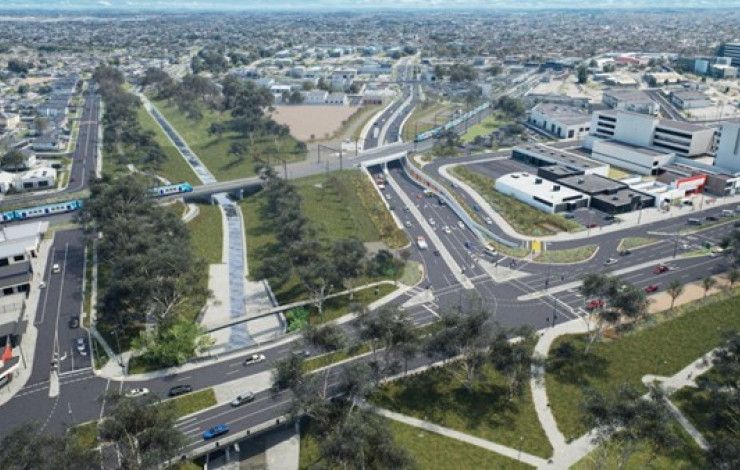 An aerial image of streets and roads