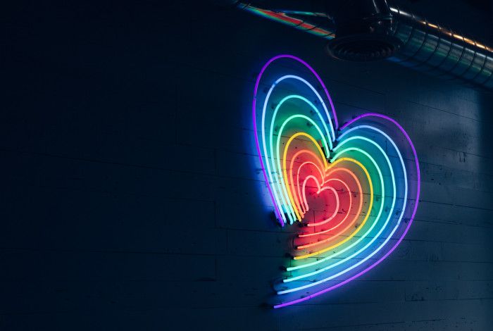 Rainbow love neon