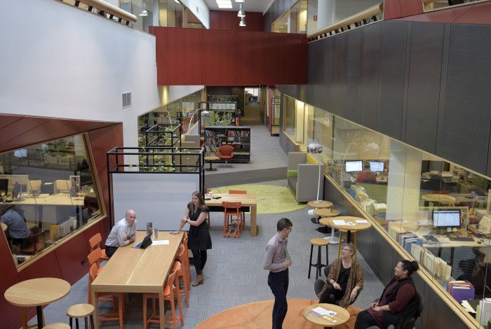 Employees in the Atrium