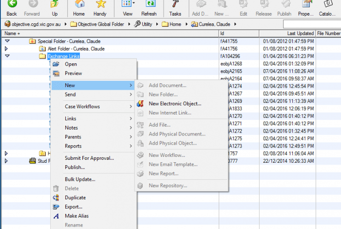 Objective screen shot