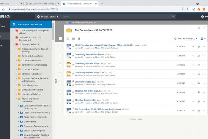 Objective ECM screen shot