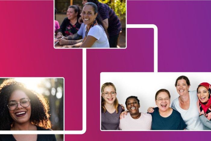 women with purple design