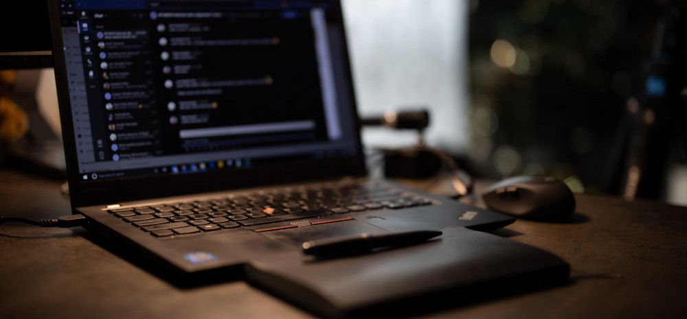laptop with Microsoft Teams open