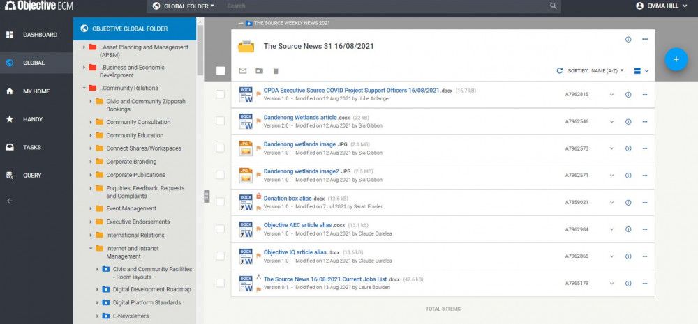 Objective ECM screen shot