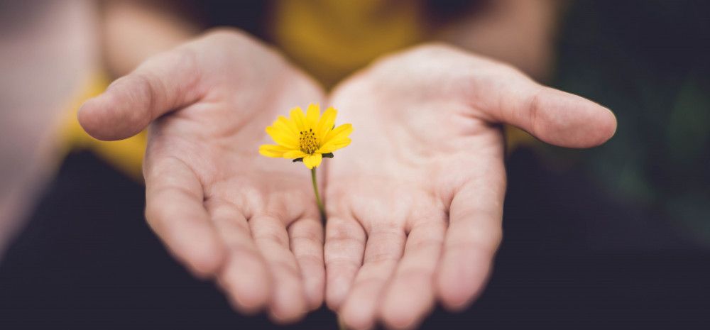 hand with flowers