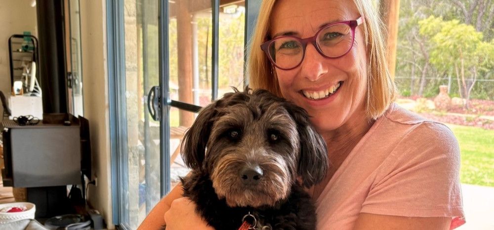 Jacquie Weatherill with dog