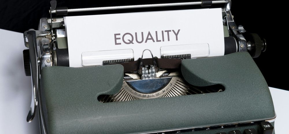 typewriter with word equality