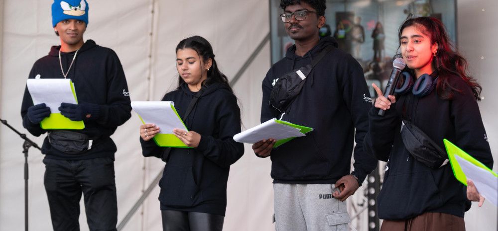 Youth on stage at CGD event