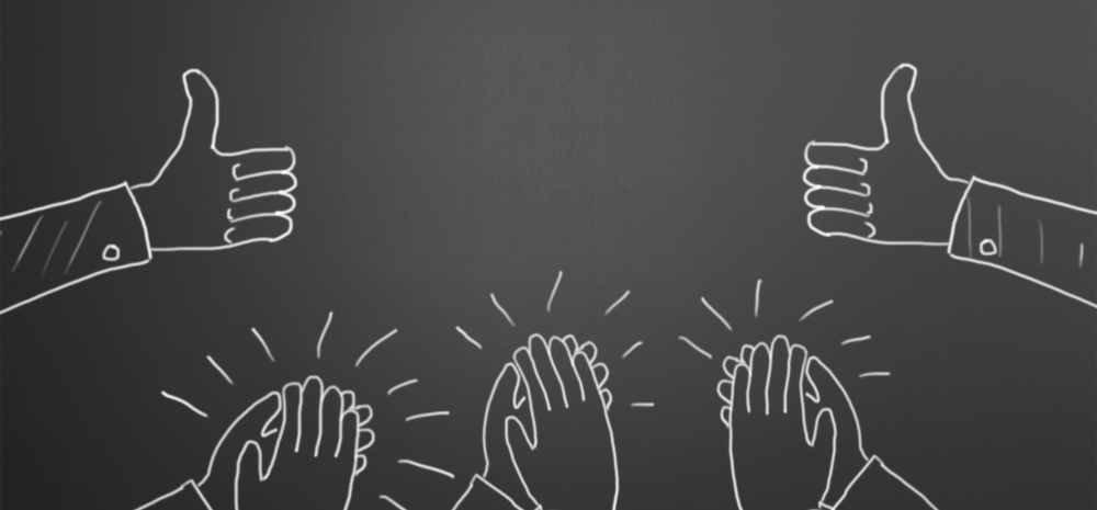 Thumbs up and clapping