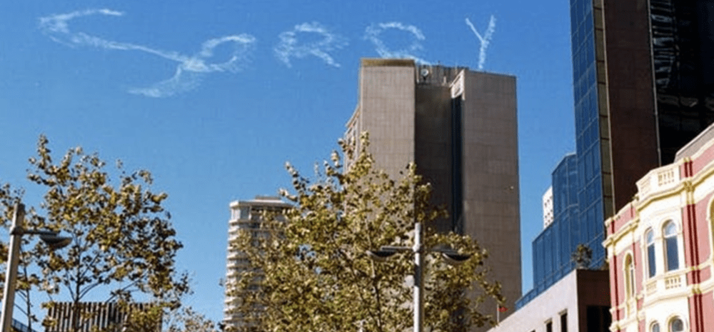 Sorry written in the sky