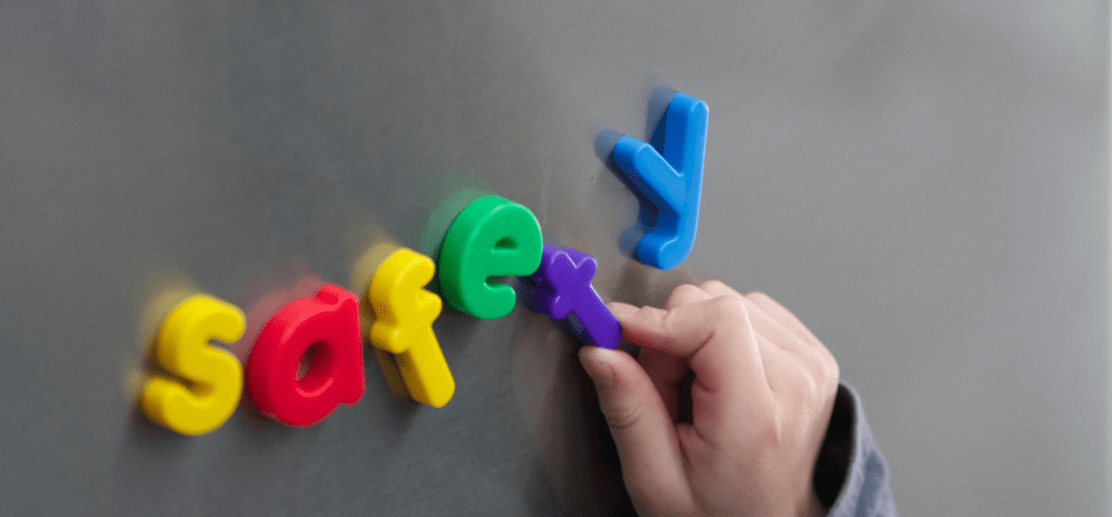 Fridge magnets spelling safety