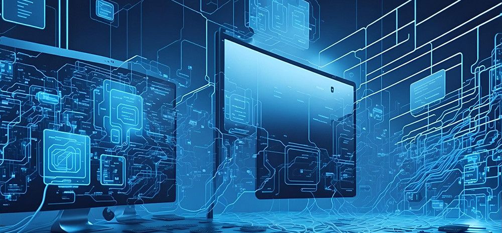 AI generated computer and cables