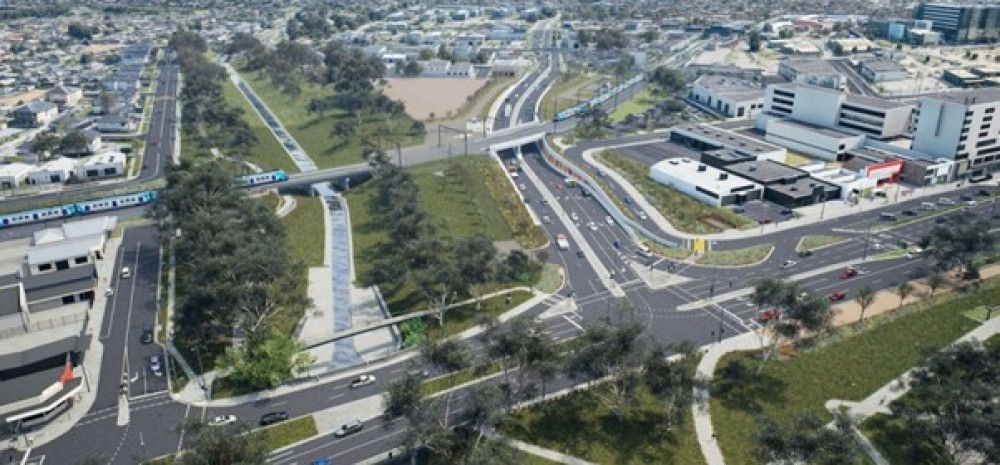 An aerial image of streets and roads