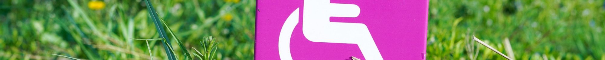 Step free route sign on grass