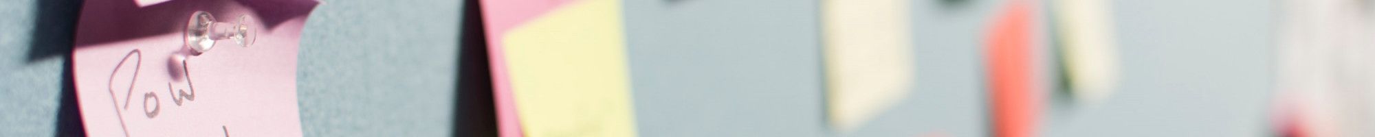 post it notes on a wall