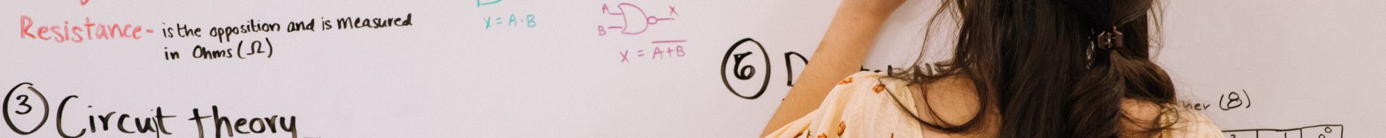 presenter writing on a white board