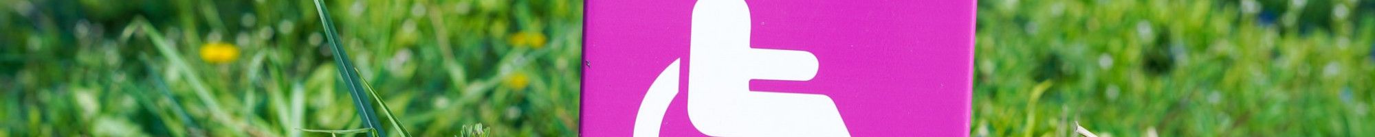 Pink sign step free route 