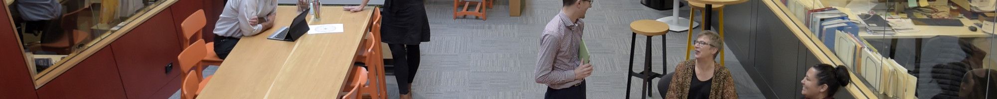 Employees in the Atrium