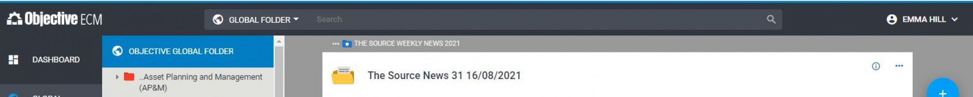 Objective ECM screen shot