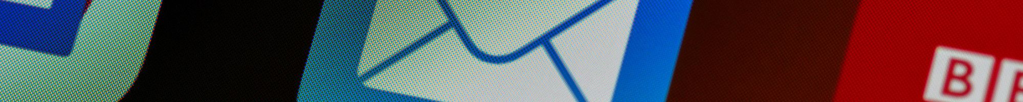 Email icon on a phone screen