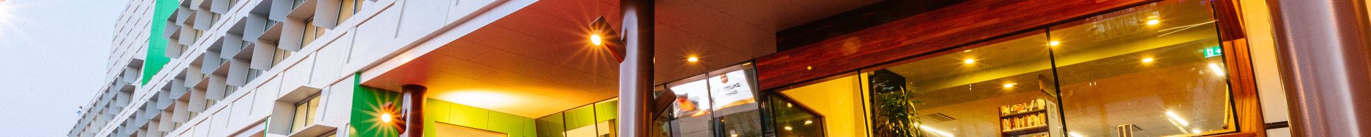 dandenong civic centre at dusk