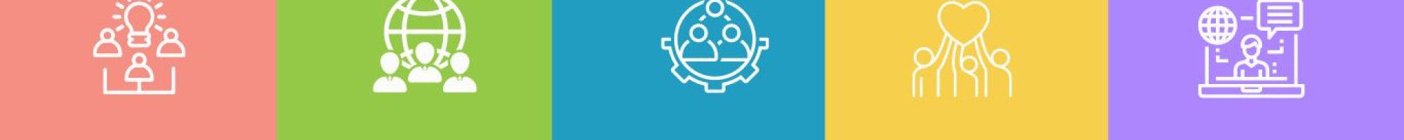 image of five colours with five icons