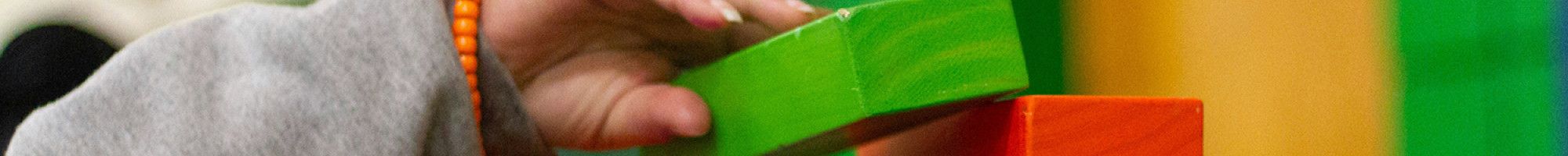 A child building blocks