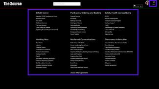 Hamburger menu open on The Source