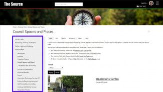 Side menu on The Source