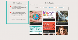 Notifications in the bottom left of The Source
