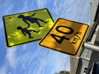 Dani Gerresheim -  something yellow street signs that shows that we have a lot of children in our neighbourhood. We have so many children on bikes riding to school which sets a great atmosphere; however a reminder to take care on the roads.