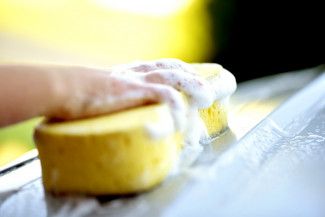 Mary Orsino - something yellow, I chose a photo of the sponge while kids washed my car during lockdown.