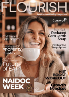 cover of magazine with woman drinking steaming drink