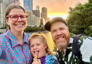 My family and I exploring the city