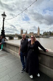 Andrea with friends and family