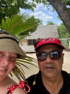 Andrea with friends and family