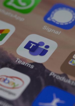 teams app on phone screen