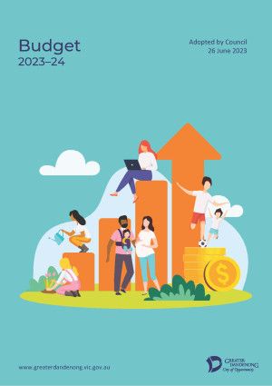 Budget cover 2023-24 people and coins